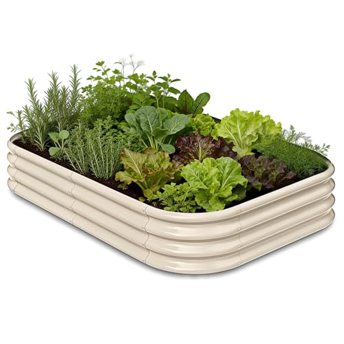 6x4x1 ft Galvanized Raised Garden Bed (Beige / 6x4x1ft)