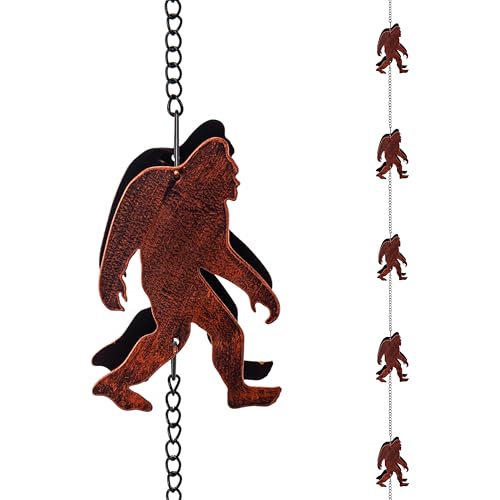 10.7FT Rain Chains for Gutter with 10 Orangutan Cups (Orangutan)
