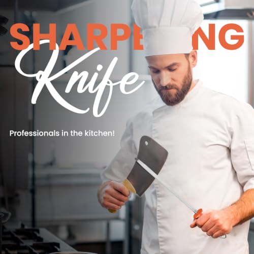 Knife Sharpener Rod 10 Inch Honing Rod for Sharpening (10 Inch / Black)