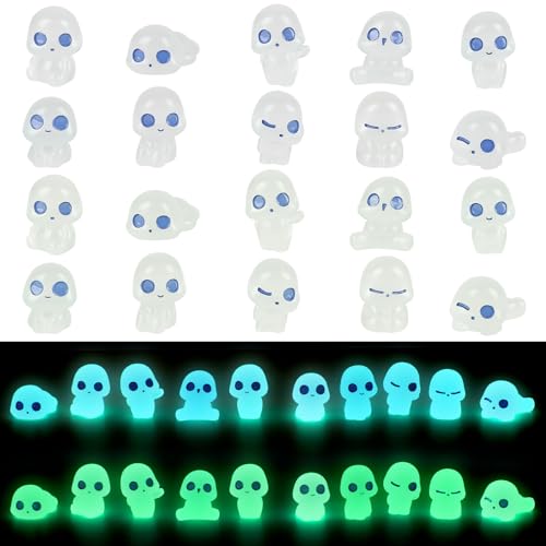 20Pcs Glow in Dark Tree Elves Fairy Luminous Ghost Micro Landscape Accessories Miniature Tree Elves Decoration for Garden Landscape Aquarium Dollhouse Potted Plants Decoration (Cute)