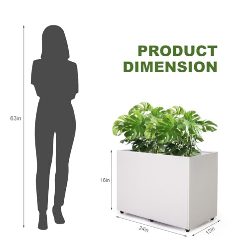 Planter Box Rectangular Block (Mid-Assemble / White)