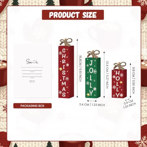 Smile Christmas Jolly Holly Wooden Tabletop Sign (Letter Jolly)