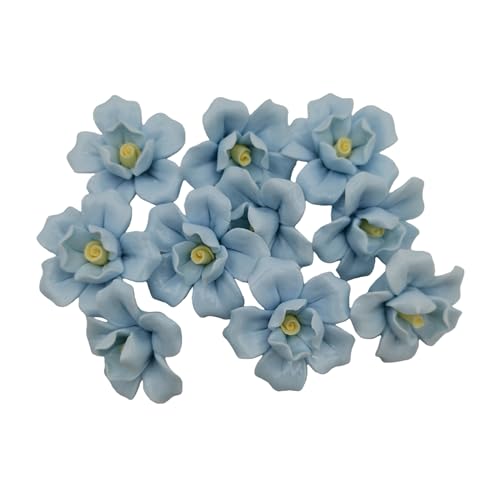 10PCS 3D Flower Ceramics Mosaic Tiles (3D Flower - Sky Blue)