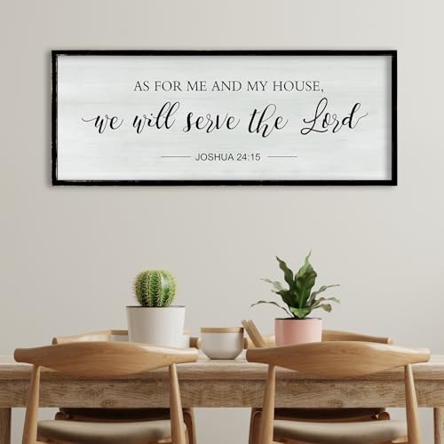 As for Me and My House We Will Serve the Lord Wall Decor 40"×15" Black (40"L x 15"W / As for Me and My House (Black))