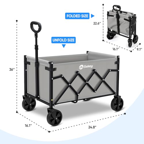 Lightweight Collapsible Wagon (Gray / 220 lbs)