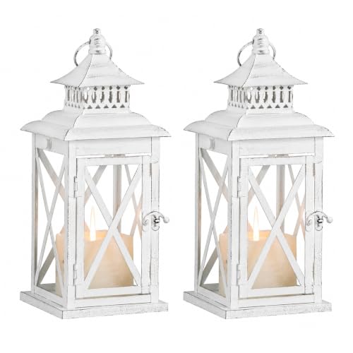Lantern Decorative Indoor & Outdoor (White / 14.8'' / 2 Pc)