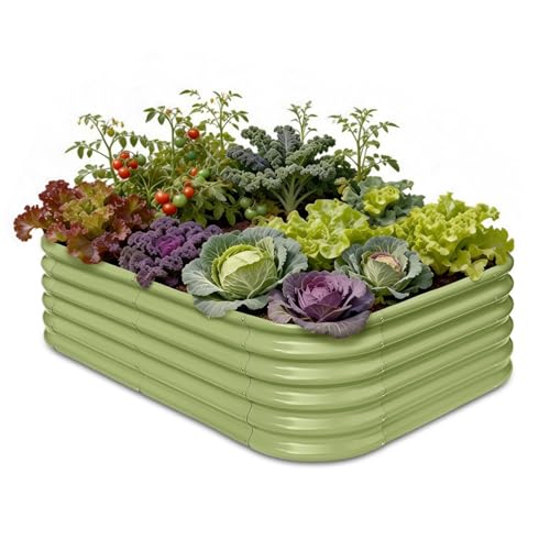 6x4x1.5ft Galvanized Raised Garden Bed (Green / 6x4x1.5ft)