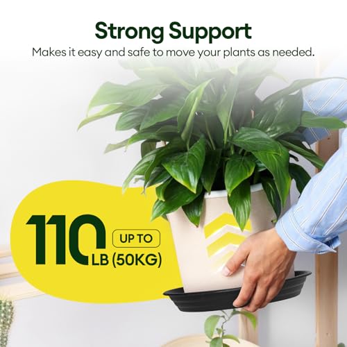 4 Pack 8" Plant Saucers Heavy Duty Plastic Plant Trays for Pots