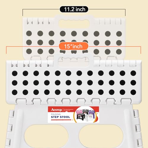 9 Inch Folding Step Stool (Widen White / 9 Inch( Pack of 1))