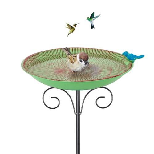 Metal Bird Bath for Outdoor (Green-1)