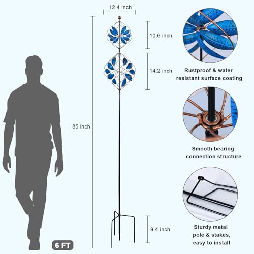 Large Wind Spinner Outdoor (Blue,bronze)
