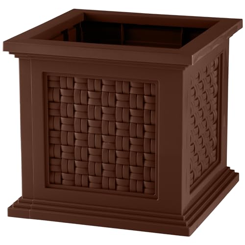 Rattan Style Outdoor Planter Box (Brown)