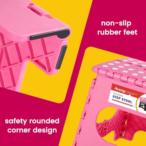 12 Pack 11 Inch Folding Step Stool (Pink / 11 Inch( Pack of 12))