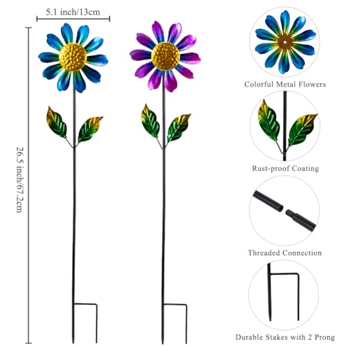 4 Pack Wind Spinner Outdoor (Sunflowers-4Pack)