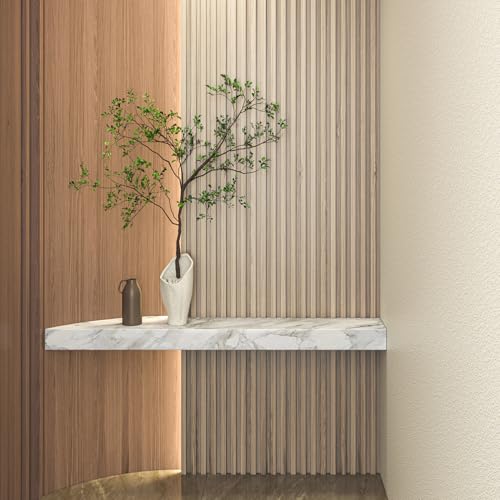 108 x 5.7 Inch Slat Wood Wall Paneling for Interior Decor (8Pcs-108 x 5.7 Inch / Slat Ashtree)