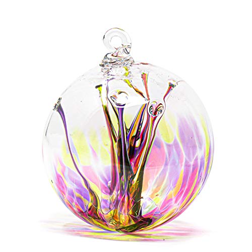 Luke Adams Handmade Glass Gazing Balls for Garden (Large / Pink Violet Lime)