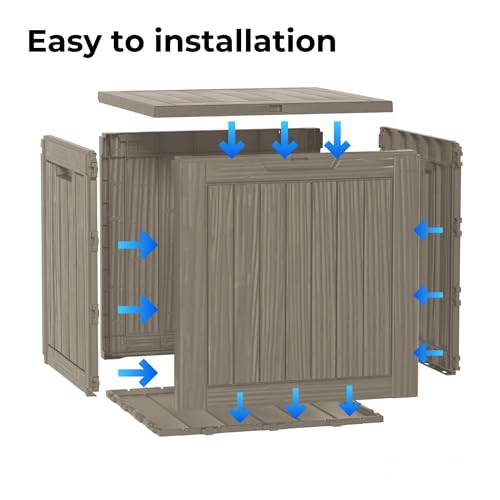 35 Gallon Small Waterproof Outdoor Storage Box (Coffee / 35 GAL)