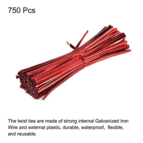 Foil Twist Ties 6" 15cm Metallic Plastic Closure Tie for Tying Bread (750 Count)