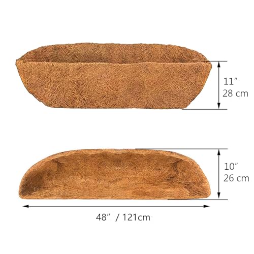 2 pcs Trough Coco Liner 48 inch Replaceable Coconut Fiber Liner for Window Box (48 in -2pcs)