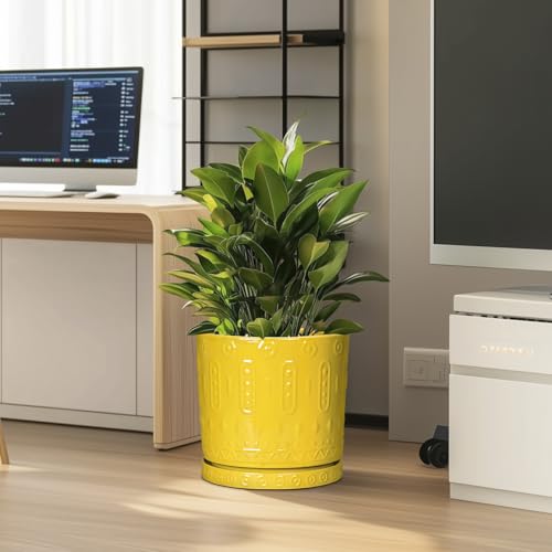 Ceramic Flower Pots (12 Inch / Yellow)