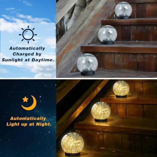 4 Pack 3.9" Solar Garden Lights Outdoor Waterproof (4 Pack / Warm White)