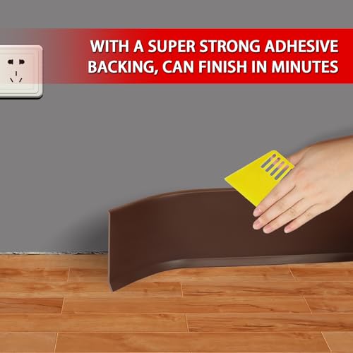 Vinyl Wall Base Rubber Baseboard Molding Trim Self Adhesive 6" Wide