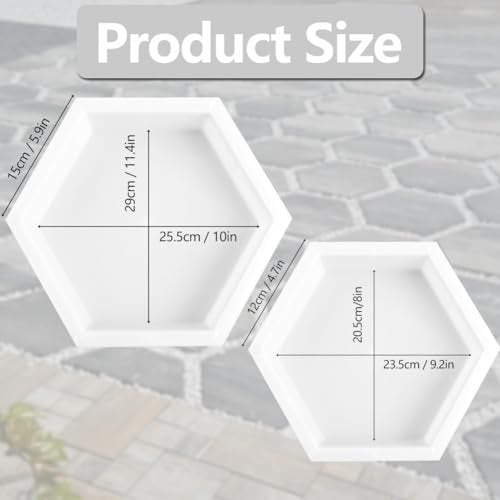 Hexagon Stepping Stone Molds (Hexagon-White)