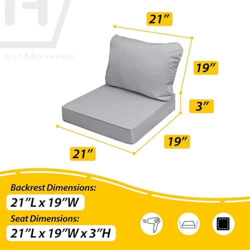 Outdoor Chair Cushions (Gray / 21"x19"x3" / 21"x19")