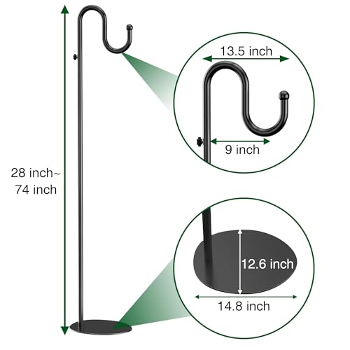 74" Shepherds Hook Stand (Black)