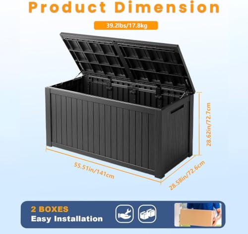 Outdoor Storage Box (Black / 200 Gallon)