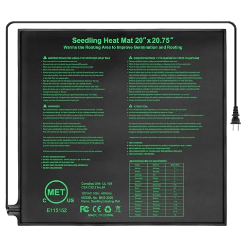 Seedling Heat Mat 20" x 20.75" Warm Hydroponic Plant for Indoor Gardening Germination Starting (20'' x 20.75'')