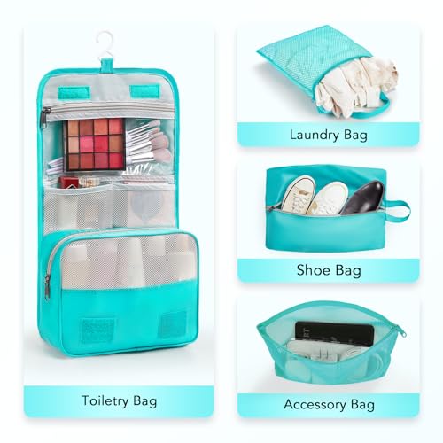 10 Set Compression Packing Cubes for Travel Essentials (Blue Green)