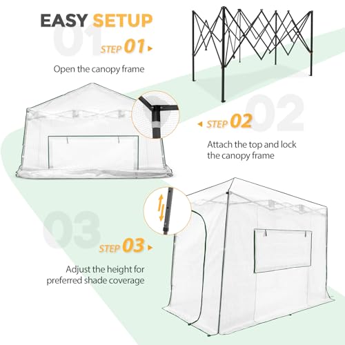 10x5 Easy Setup Pop Up Greenhouse (Clear/White / 10x5)