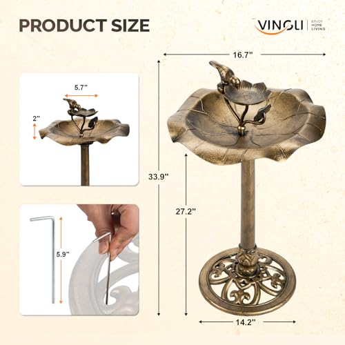 Pedestal Bird Bath (Copper Floral)