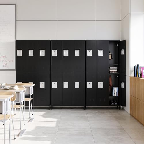 Metal Lockers for Employees (6 Door / Black)