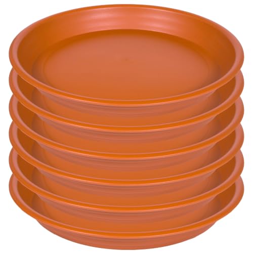 Plant Saucer Pot Tray 10 inch (10" - 6 Pack / Terracotta)