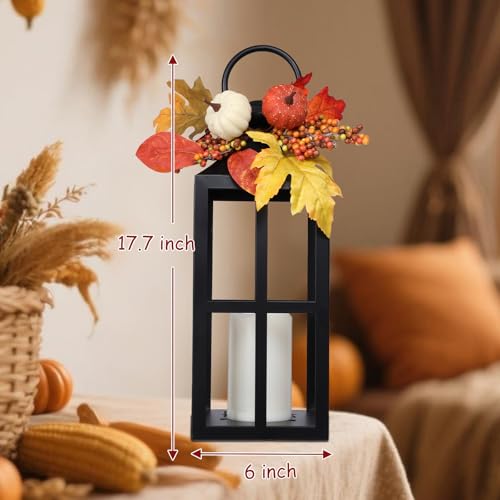 Fall Lanterns LED Candles 2 Pack 17.7 Inch Thanksgiving Decor Timer