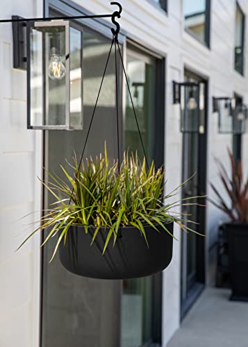 Mason Series Hanging Lima Bowl Planter (Black / 14 inch)