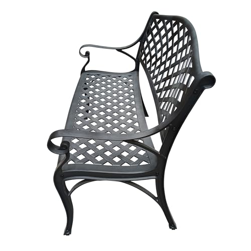 Outdoor Aluminum Modern Patio Bench Loveseat (Grey)