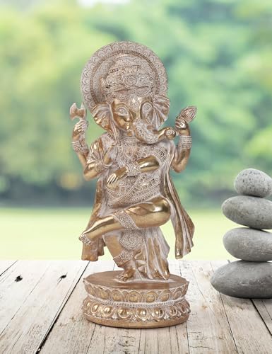 Lord Ganesha Statues Hindu Elephant God Statue Indian Ganesh Buddha Resin Sculpture Figurine Handmade Gift (Edd8544-2)