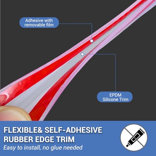 Clear Rubber Edge Trim (Fit 1/8" - L10' / Clear)