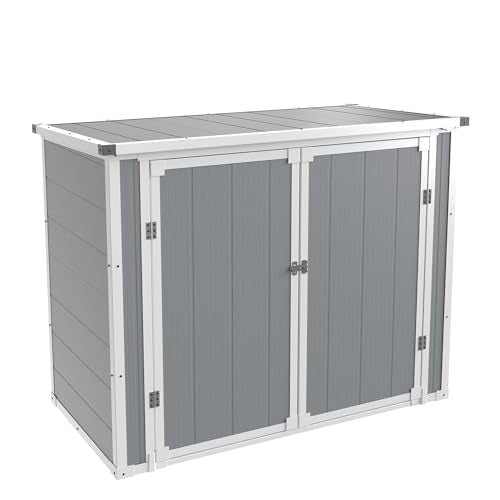 Outdoor Weatherproof Resin Storage Shed with Floor (Light Gray / 41 Cu.Ft)