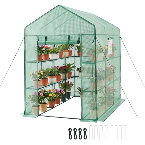 Walk in Greenhouse (Green / 4.5x6.8x6.4 ft)