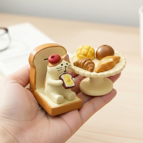 Cute Mini Bread Cat Figurine Set (Bread Set)