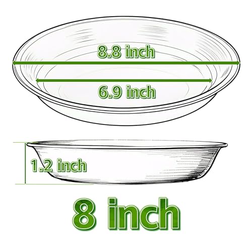 Plant Saucer Pot Tray 8 inch (8" - 2 Pack / Terracotta)
