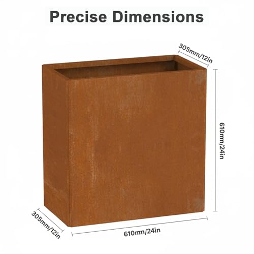 Corten Steel Planters (Pb24x12x24corten)