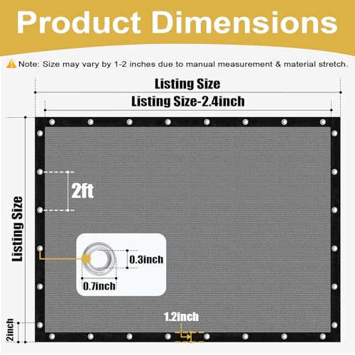 90% Sun Shade Cloth with Grommets (1 0' X 1 4' / Light Gray)