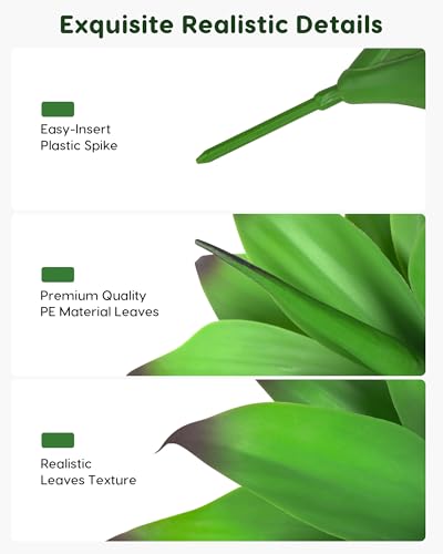 13.8 Inch Artificial Agave Plants (Green*2 / 14 Inches)