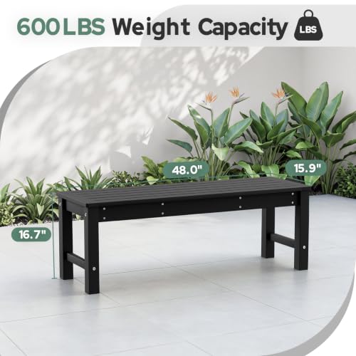 HDPE Outdoor Bench (Black(hdpe) / 1 pack)