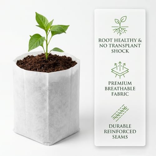 2 Gallon 100PCS 11.7×13.5 Inch Breathable Plant Grow Bags (100 Count)